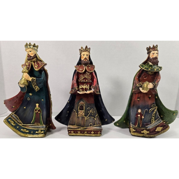 Vintage Dicksons Nativity Scene Set Large Resin Christmas Figures Baby Jesus 8” - Picture 2 of 5
